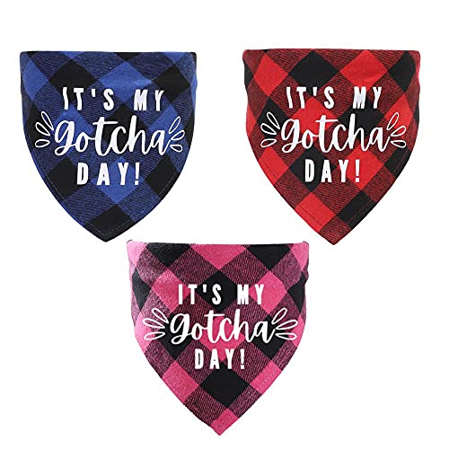 NC 3Pcs Hund Geburtstag Bandana Klassisches Plaid Bandana Haustier Kostüm Zubehör Dekoration Baumwolle Dreieck Hund Lätzchen Schal Haustier Halstuch Hund Welpen Geburtstag Party Supplies von NC