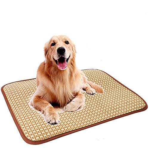 NC Hunde Haustier Schlafmatte Atmungsaktive Rattanmatten Katzenhundematte Rattan Hundematte Training Pads Reiseunterlagen Heimtierbedarf Waschbar Comfort Pad Decke Schlafmatte von NC