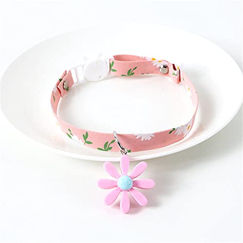 Niedliche Gänseblümchen-Blumen-Haustier-Katzenhalsbänder Einstellbare Welpenhalsband-Kätzchen-Kaninchen-Halskette Katzenzubehör,als Bild7,S(17,32CM) von NC