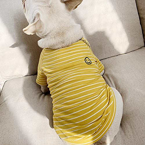 Passende Kleidung für Haustiere für kleine Hunde Weste Shirt Weiche Haustiere Hundekleidung Gestreifte Haustierkleidung, gelb, 3XL für Haustiere von NC