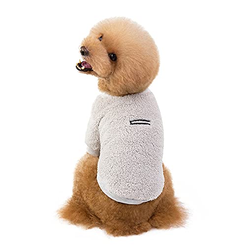 Print Dog Hoodie Warmer Hund Winterkleidung für kleine mittlere Hunde Kostüm Flanell weiche Welpen-Haustier-Kleidung für Hunde,grau,M von NC