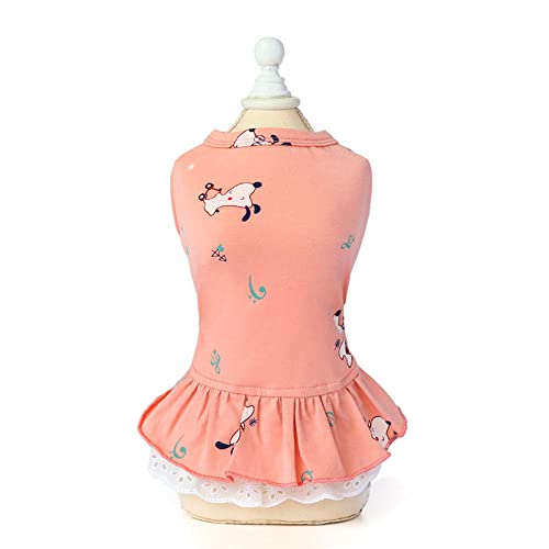 Sommer Dot Puppy Dog Cat Kleider für Chihuahua Kleidung Weiche Baumwollspitze Haustierkleidung für Hunde Katzen Haustiere Rock Kleid,Rosa 4,2XL von NC