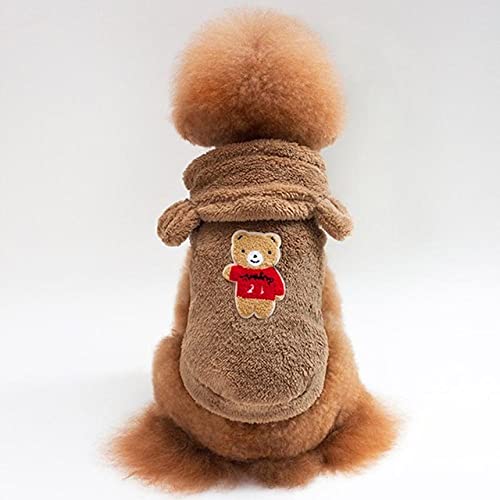 Warme Hundekleidung Winter Welpen Hundekostüm Bär Kleidung Für Hunde Mantel Jacke Flanell Weiche Haustiere Kleidung Für Hunde,braun,XXL von NC