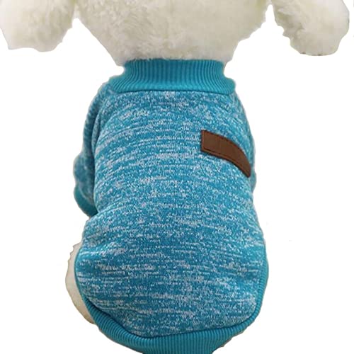 Welpen-Haustier-Pullover, Hund Katze Warmer Fleece-Haustiermantel für Welpen Blau L von NC