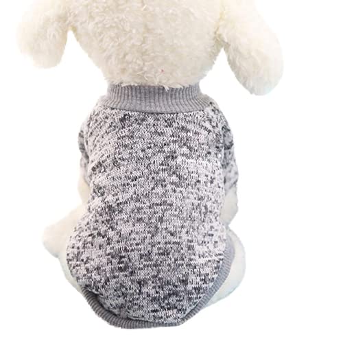 Welpen-Haustier-Pullover, Hund Katze Warmer Fleece-Haustiermantel für Welpen Grau L von NC