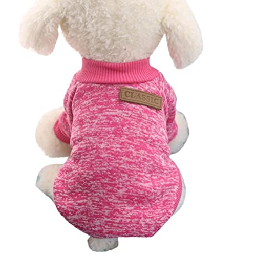 Welpen-Haustier-Pullover, Hund Katze Warmer Fleece-Haustiermantel für Welpen Pink S von NC