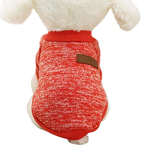 Welpen-Haustier-Pullover, Hund Katze Warmer Fleece-Haustiermantel für Welpen Rot M von NC