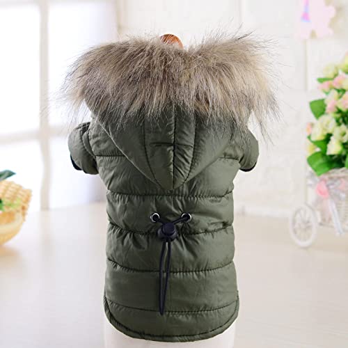 Winter-Haustier-Hundemantel-Kleidung für Hunde Warm verdicken einfarbige Hundebekleidung für kleinen Hund Rot Grün Große Hundejacke,grün,L von NC