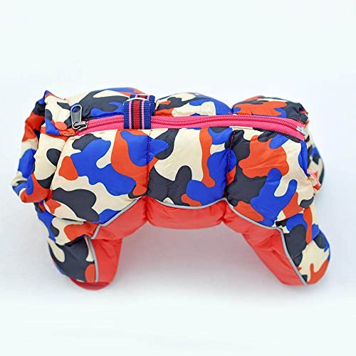 Winter-Hundebekleidung Hundeoverall für kleine Hunde Super Warmer weicher Welpen-Schneeanzug für weibliche/männliche Hundeverwendung,Rot Camo,12 von NC