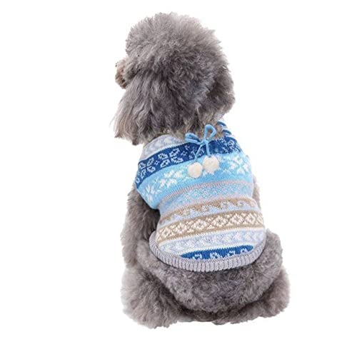 Winter Warm Cardigan Stretch Coat Haustier Katze Hundekleidung Streifen Gedruckter Strickpullover für kleine große Hunde Katzen Haustierkleidung,A,M von NC