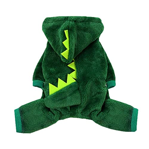 Winter Warm Fleece Plüsch Katzenmantel Haustier Katze Kleidung Dinosaurier Kostüme Kleiner Hund Katze Kätzchen Hoodie Pullover Welpen Hundebekleidung,grün,S von NC