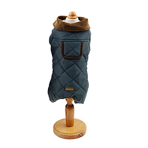 Winteroverall für Hunde Warmes weiches Fleecefutter Hundebekleidung für kleine Hunde Rautengesteppter gepolsterter Haustier-Overall Niedlicher Welpenmantel,Dunkelgrün,XL von NC