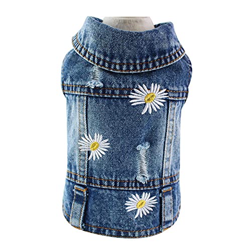 XS-2XL Denim Hundebekleidung Cowboy Haustier Hundemantel Welpenkleidung Für Kleine Hunde Jeansjacke Hundeweste Mantel Welpen Outfits Katzenkleidung,I,M von NC