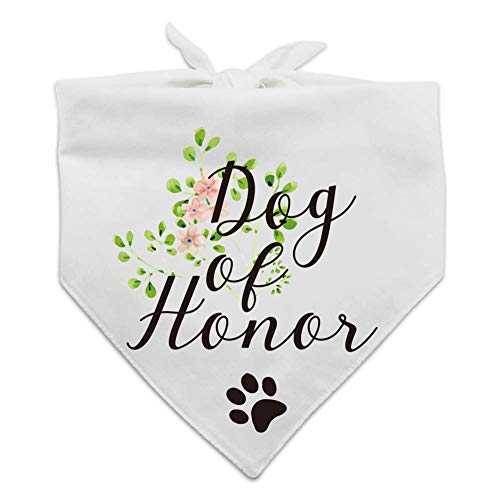 easycozy Dog of Honor Maid of Honor Hochzeit Hundehalstuch, Hochzeitsfoto-Requisite, Haustierschal-Zubehör, Korallen-Hochzeits-Bandana von NC