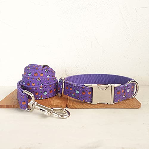 hundehalsband Poly Satin und Nylon lila 5 größen hundehalsband ,Hundehalsband leinenset,M von NC