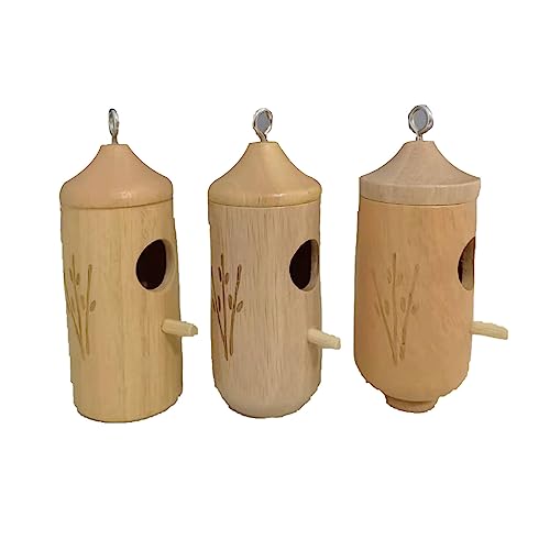 3 Stück Vogelnest Kolibri Haus für Draußen Hängend Holz Kolibri Haus Outdoor Kolibri Nester für Garten Geschenke Haus Fensterdekoration von NCONCO