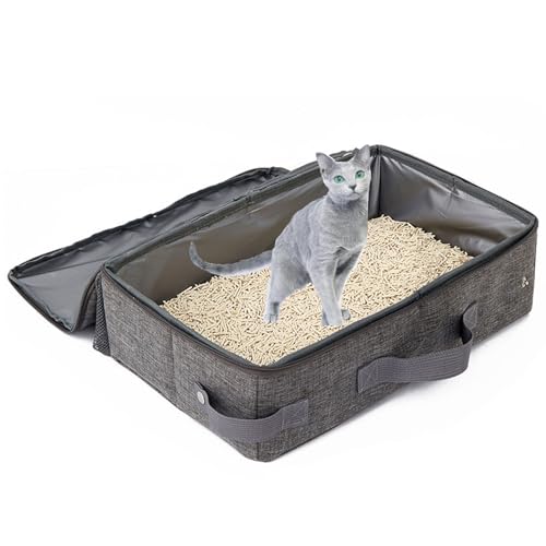 Katzentoilette - Faltbare Katzentoilette Katzentoilette mit Deckel und Schaufel, tragbare Katzentoilette für mittelgroße Katzen und Kätzchen, kein Auslaufen, leichte Katzentoilette für Autoreise, von NCONCO