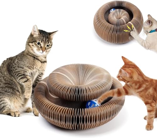 Magic Cat Scratching Board, Cat Scratcher Magic Organ, Cat Stratcher mit Ball, Cat Grinding Claw Scratching Board, Cat Scratching Pad für Indoor von NCONCO