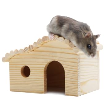 NCONCO Hamster Hütte Holz Hamster Bogen Haus Kleintier Holzhaus Hamster Versteck Hütte für kleine Tiere wie Maus oder Gerbils von NCONCO