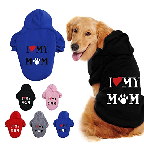 Hundepullover Hunde Kapuzenpulli Hundemantel Pet Bekleidung Hoodie Shirt Wärmer Pullover Baumwoll Jackett Mantel Kleiner Hund Mittlerer Hund Große Hunde Hundejacke Haustierbekleidung (Black, 4XL) von NCQiFei