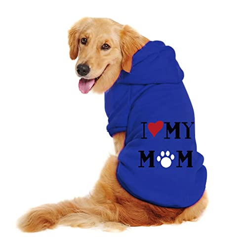 Hundepullover Hunde Kapuzenpulli Hundemantel Pet Bekleidung Hoodie Shirt Wärmer Pullover Baumwoll Jackett Mantel Kleiner Hund Mittlerer Hund Große Hunde Hundejacke Haustierbekleidung (Blue, 2XL) von NCQiFei