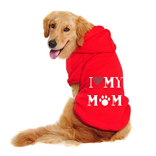 Hundepullover Hunde Kapuzenpulli Hundemantel Pet Bekleidung Hoodie Shirt Wärmer Pullover Baumwoll Jackett Mantel Kleiner Hund Mittlerer Hund Große Hunde Hundejacke Haustierbekleidung XS-9XL (Red, 9XL) von NCQiFei