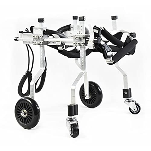 Rollstuhlwagen für Hunde, Mobilitätsgeschirr für Hunde, verstellbare Kinderwagen aus Aluminium, unterstütztes Gehen für Hunde, Auto, Rehabilitation der Vorderpfoten und Hinterbeine für Behinderte von NEDOES