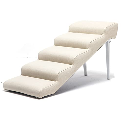 Startseite Tiertreppe, Katzentreppe, Tierstufen, Für Katzen Maximale Belastung, Couchhundetreppe für Hochbetten, 72 * 40 * 40 cm (Creamy white) von NEDOES