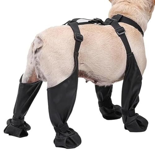 1/2 Stück Hundestiefel-Leggings – bequeme Hundestiefel, wasserdichte Hundestiefel, Pfotenschutz | Verstellbare Haustierkleidung, Stiefeletten für Hundepfoten, Hunde-Winter-Outdoor-Schuhe für kleine un von NEECS