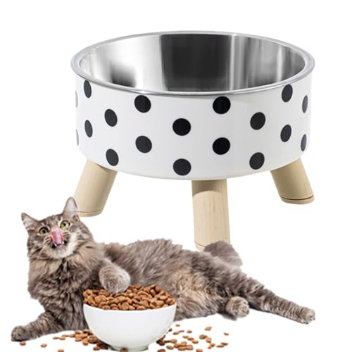 Hochsitzender Katzennapf, Edelstahl, schützt die Wirbelsäule, abnehmbare Katzennäpfe, Katzenfutterschale für Futter und Wasser, Indoor-Katzen, trockenes Nassfutter von NEECS