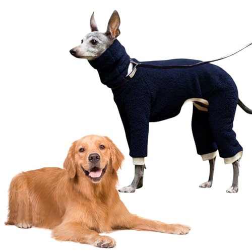 Hunde-Rollkragen-Pyjama – Haustier-Winterweste, dehnbar, einfarbig, Ganzkörper-Haarausfall, winddicht, elastisch, Hunde-Rollkragen-Pyjama für Boxer, Labor-Mix, Dobermann von NEECS