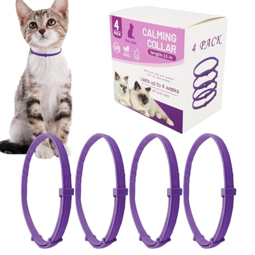 Katzen-Pheromone, effizientes beruhigendes Halsband mit Pheromonen, verstellbares Hundehalsband – beruhigendes Halsband, beruhigend, entspannend, bequem, für kleine, mittelgroße und große Katzen von NEECS