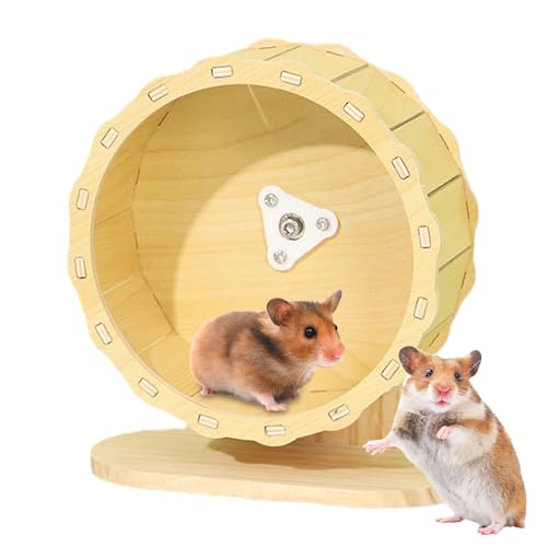 Menschliches Hamsterrad – Holz-Chinchilla-Rad, kleines Haustier-Übungsrad, leises Hamster-Laufrad, Maus, Laufrad, Spinner-Rad für Rennmäuse, Mäuse, Meerschweinchen von NEECS