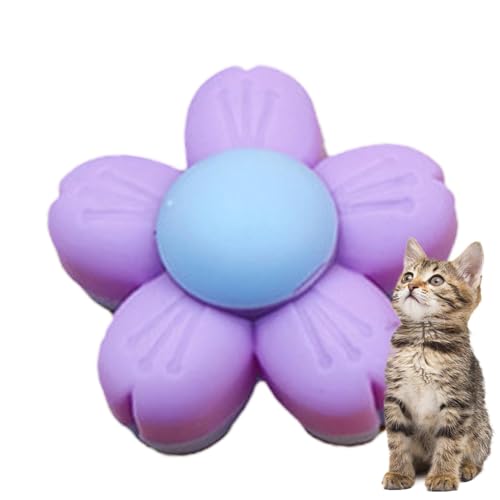 NEECS Catnip Silvervine Balls – Wand Katzenminze Roller Ball | Blumenform Katzenminze Ball Drehbar Kätzchen Silvervine Spielzeug für Katzen Lecken, Zahnreinigung von NEECS