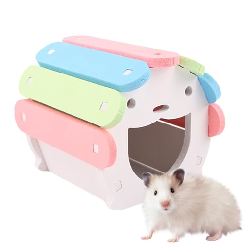 NEECS Hamsterkäfig, Regenbogen-Hamsterspielzeug, abnehmbarer Hamsterspielzeugkäfig, Hamsterspielzeug mit Tunnel, Dekorzubehör, Regenbogen-Hamsterhaus für Hamster, Chinchilla, Syrer und kleine von NEECS