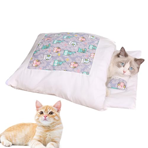 NEECS Katzenbett – wärmendes Katzenbett, waschbar, gemütlich, warm, rutschfest, weich, für Indoor-Katzen und kleine Hunde von NEECS