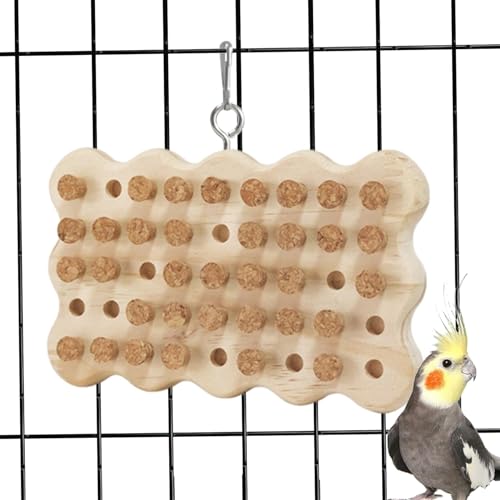 NEECS Papagei Kaukorken - Holz Vogel Kork Holz Spielzeug, Vogel Sittich Spielzeug | Holz Beißtraining Vogelspielzeug Papagei Käfig Zubehör Korkspielzeug für kleine und mittelgroße Vogelkäfig Zubehör von NEECS