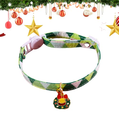 Schneeflocke Haustier Halsband, Verstellbare Weihnachten Haustiere Halsbänder, Zuverlässige Schnalle Weihnachten Haustier Krawatte, Weihnachten Katzenhalsband mit Baum, Kranz, Schneemann, von NEECS