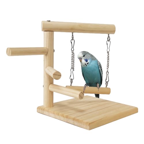 Vogelständer, Nymphensittich-Spielplatz, rutschfester Vogelbaum, tragbares Vogelspielzeug, natürliche Papageien-Sitzstange für Wellensittiche, Sittiche, Nymphensittiche von NEECS