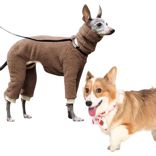 Winter-Hundepullover – Winter-Hundejacke, 4 Beine, vollständig bedeckt, hoher Kragen, dehnbar, dick, elastisch, Ganzkörper-Hundemantel für Labrador, Golden Retriever von NEECS