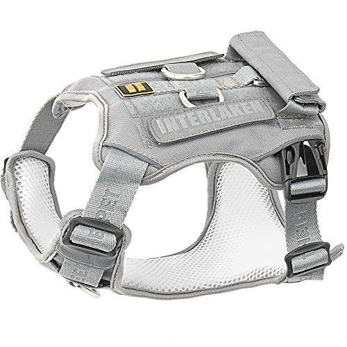 Hundegeschirr, No-Pull Haustier Geschirr, Verstellbare Eva Gepolsterte Hundeweste, Reflektierende No-Choke Pet Patch Weste mit Easy Control Griff (S, Hellgrau) von NEEDS THE PET