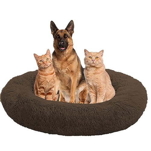 Anti-Stress-Kissen für Hunde, Donut für kleine Hunde, Katzenbett, Kissen, maschinenwaschbar, Bett für Hunde und Katzen mit rutschfestem Boden (150 cm) von NENIUX