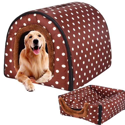 Doghouse Katzen-Unterschlupf, abnehmbares Katzenhöhle, Bett, Katzenhaus, Hundesofa, Haustierbetten, Welpenhaus, Haustiernest, Zwinger mit rutschfester Unterseite für kleine, mittelgroße Hunde, 48 x 40 von NENIUX