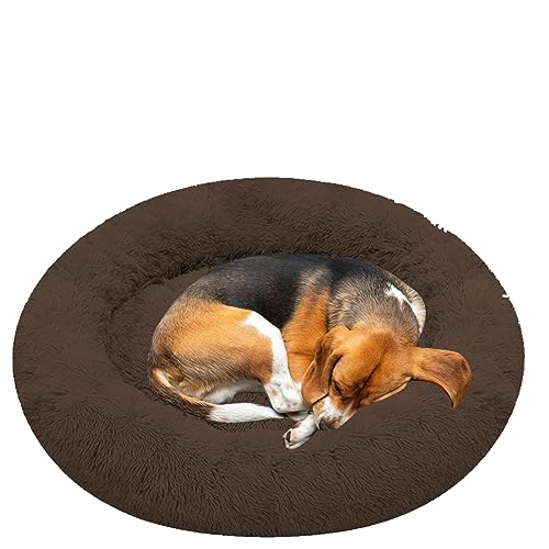 Donut Anti-Stress-Korb, rund, Katzenkissen, Katzenbett, kleines Bett für Hunde, Haustierbett, aus Plüsch, beruhigendes Bett mit rutschfestem Boden, für Hunde (120 cm / 47 Zoll) von NENIUX