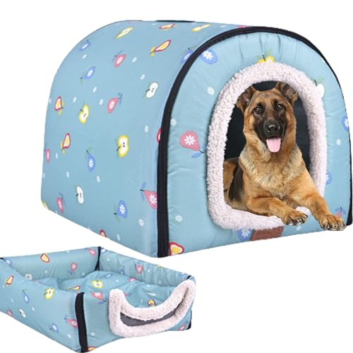 Hundehütte, abnehmbares waschbares Hundehaus, Haustiernest, Hundebett, Katzenhaus, Katzenhöhle, Bett, Iglu-Bett, Katzenhaus mit rutschfester Unterseite für Welpen, Kätzchen, 48 x 40 x 33 cm, Style3 von NENIUX