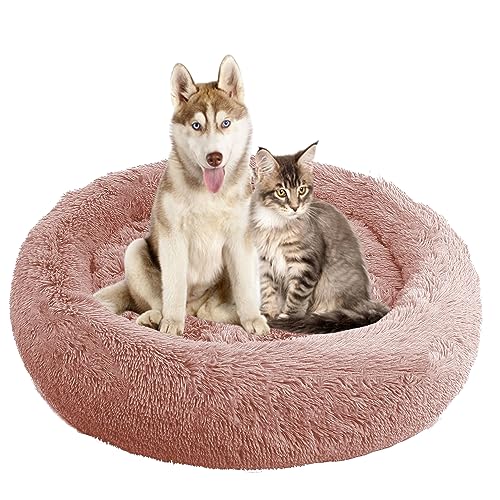 NENIUX Donut Hundebett Haustierbett, Maschinenwaschbar Hundesofa, Katzenbett Hundekorb Hunde Schlafbett, Rund Haustier Sofa Katzenkissen für Kleine, Mittelgroße & Große Hunde, Katzen(140cm/55inch) von NENIUX