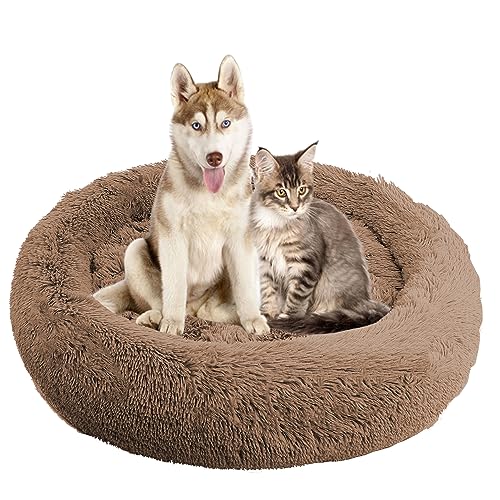 NENIUX Donut Hundebett Haustierbett, Maschinenwaschbar Hundesofa, Katzenbett Hundekorb Hunde Schlafbett, Rund Haustier Sofa Katzenkissen für Kleine, Mittelgroße & Große Hunde, Katzen(150cm/59inch) von NENIUX