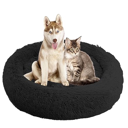 NENIUX Donut Hundebett Haustierbett, Maschinenwaschbar Hundesofa, Katzenbett Hundekorb Hunde Schlafbett, Rund Haustier Sofa Katzenkissen für Kleine, Mittelgroße & Große Hunde, Katzen(140cm/55inch) von NENIUX