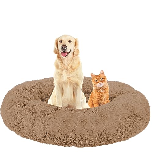 NENIUX Donut Katzenbett Hundebett, Maschinenwaschbar Hundekorb Katzenkorb Katzenkissen Hundekissen, Haustierbett Welpen Kissen Hundesofa für Kleine, Mittelgroße & Große Hunde, Katzen(130cm/51inch) von NENIUX