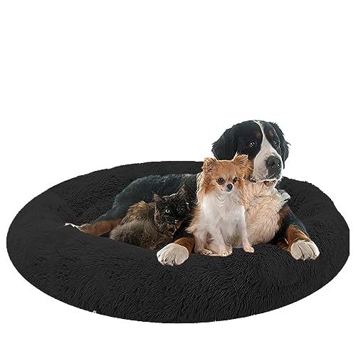 NENIUX Flauschiges rundes Hundebett für Katzen, Donut und Katzenkissen, Anti-Stress-Korb, maschinenwaschbar, Haustierbett, kleine Hunde, Sofa, für Katzen und Hunde (150 cm) von NENIUX